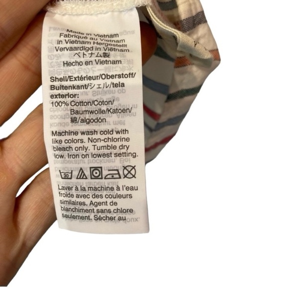 Madewell ‘Park’ Popover Rainbow Stripe Top Oversized Fit 100% Cotton Size XXS - Picture 14 of 15